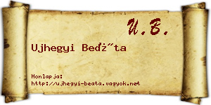 Ujhegyi Beáta névjegykártya