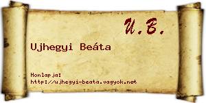 Ujhegyi Beáta névjegykártya